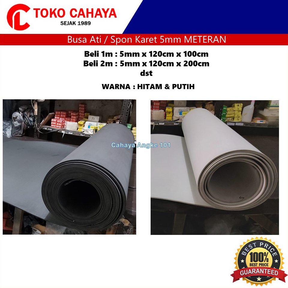 TERBAIK Busa Ati Eva Spon Ati 5mm Meteran Hitam Putih