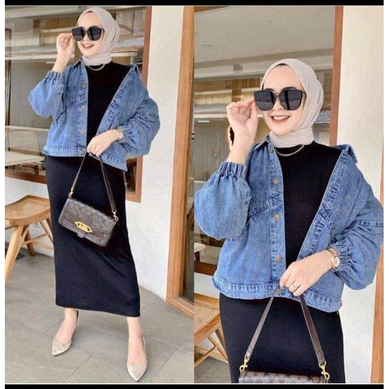 Jaket vintage jeans wanita oversize / jaket jeans wanita / jaket vintage jeans / jaket oversize wani