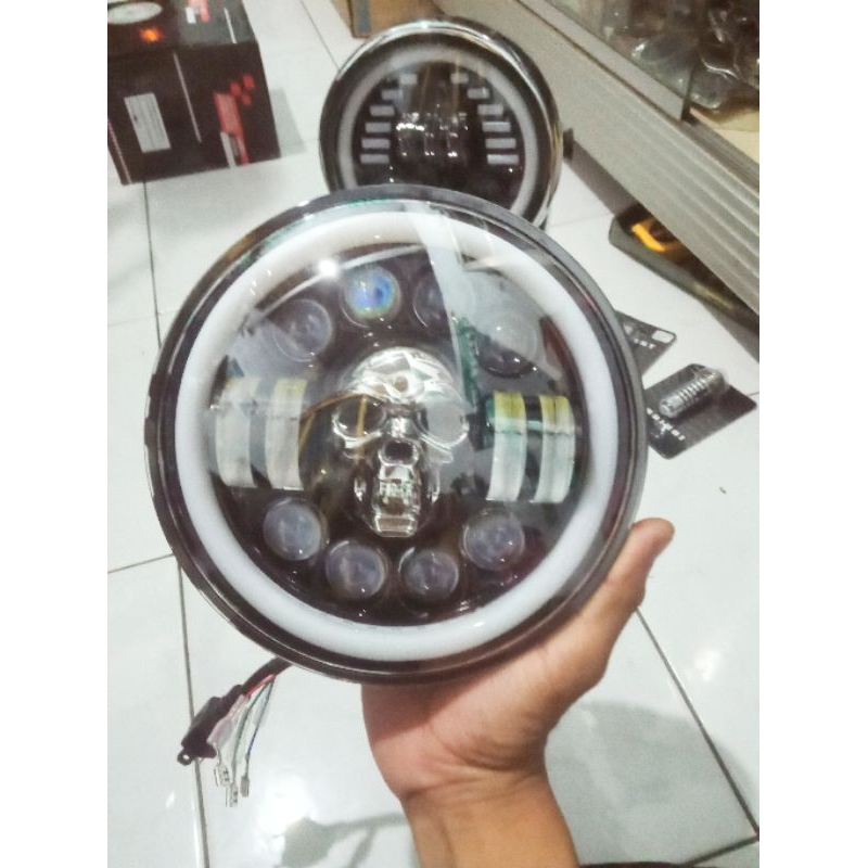 Lampu Daymaker 7Inch Tengkorak