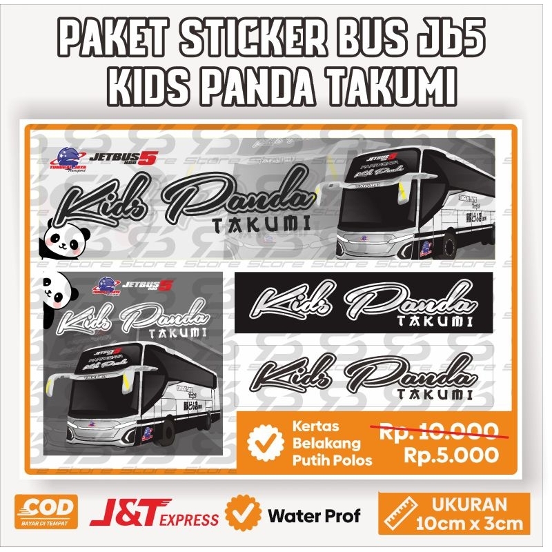 Paket Stiker Bus Kids Panda Takumi, JB 5, Jetbus 5, Sticker Bus Kidspanda Takumi Viral,
