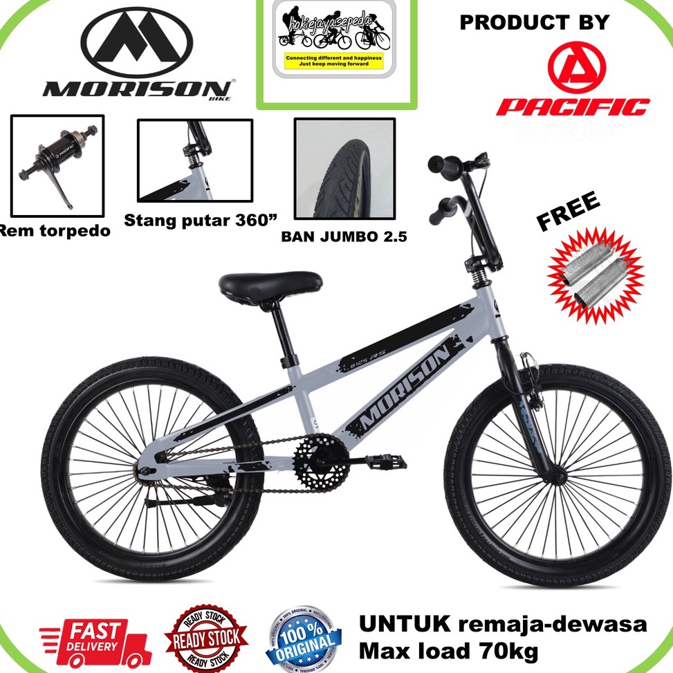 STOK TERBATAS Sepeda Anak BMX 20" ATLANTIS - MORISON REM TORPEDO GO BMX stang PUTAR ROTOR ban 2.50 b
