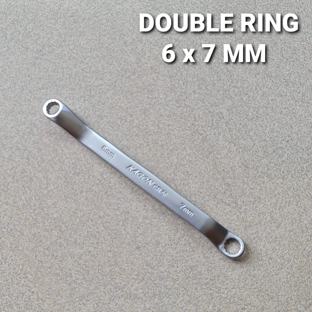 Kunci Ring KAGON Satin CRV 6 x 7 MM