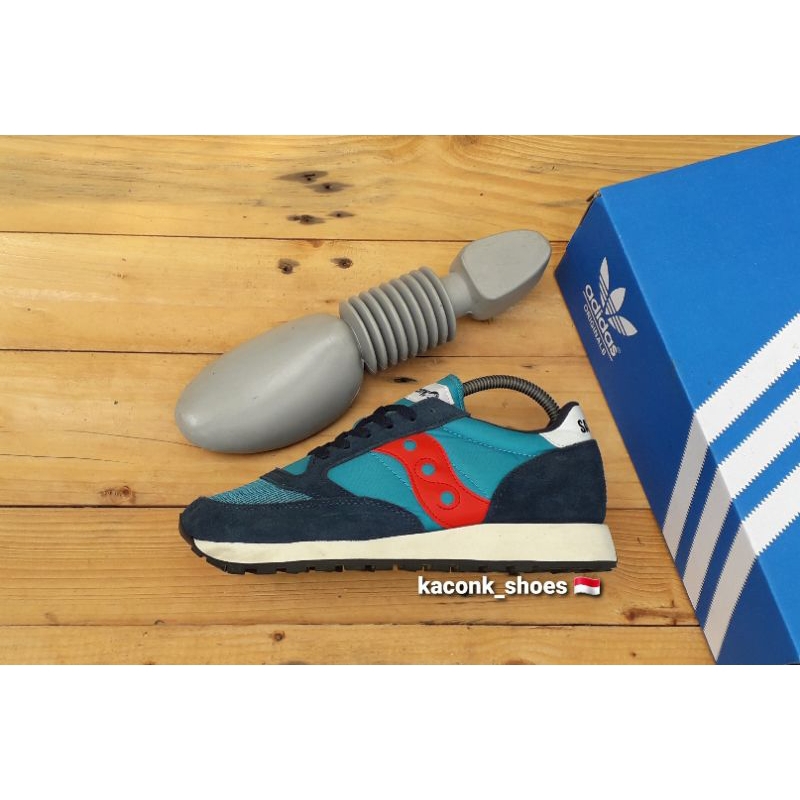 SEPATU SNEAKERS CASUAL SAUCONY JAZZ BLUE RED BIRU MERAH ORIGINAL