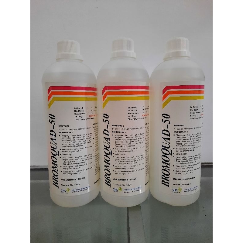 Bromoquad 50 1liter disinfektan kandang ayam anjing kucing