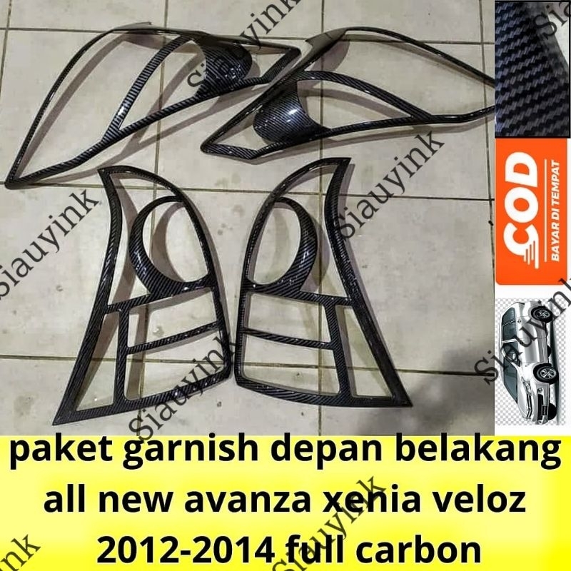 paket garnish depan belakang new Avanza Xenia Veloz 2012 2014 Carbon
