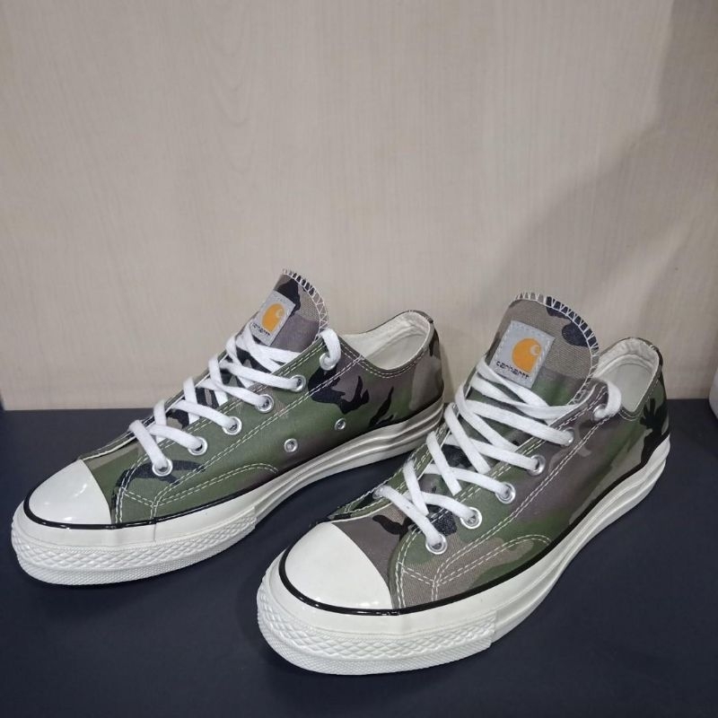 Converse X Carhartt WIP Chuck 70 Ox Low Top Camo Green Men Second Original Sepatu Preloved Shoes Sne