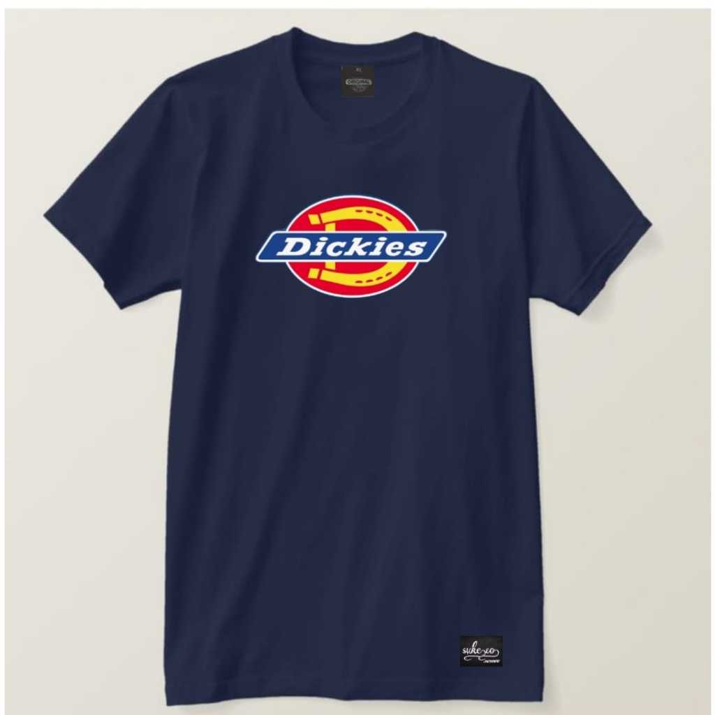 Tshirt Navy Biru Laut Lengan Pendek Logo Besar Dickies Tapak Kuda Unisex