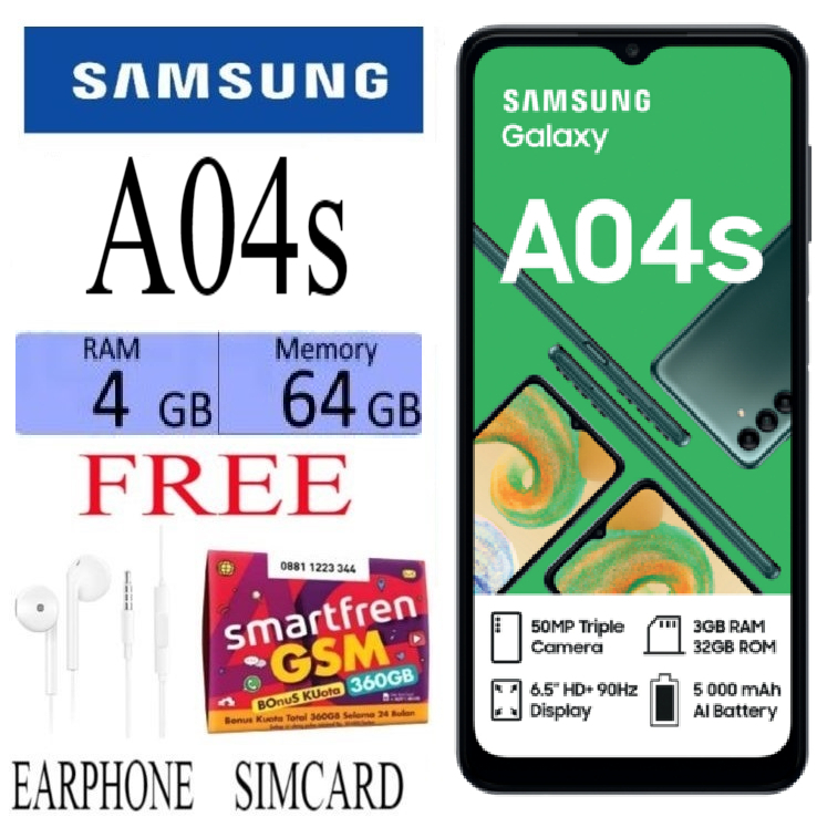 Samsung A04s Ram 4/128Gb Second Like New Fullset - Garansi