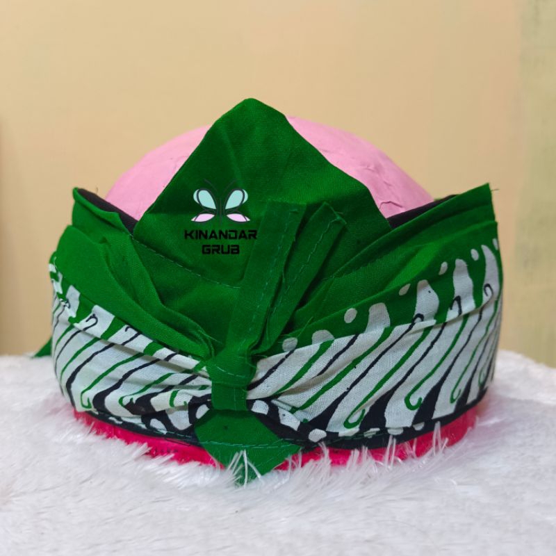 Iket Kepala Motif Banyuwangi / Totopong Instan/ Udeng Sunda Motif Banyuwangi Model Buka