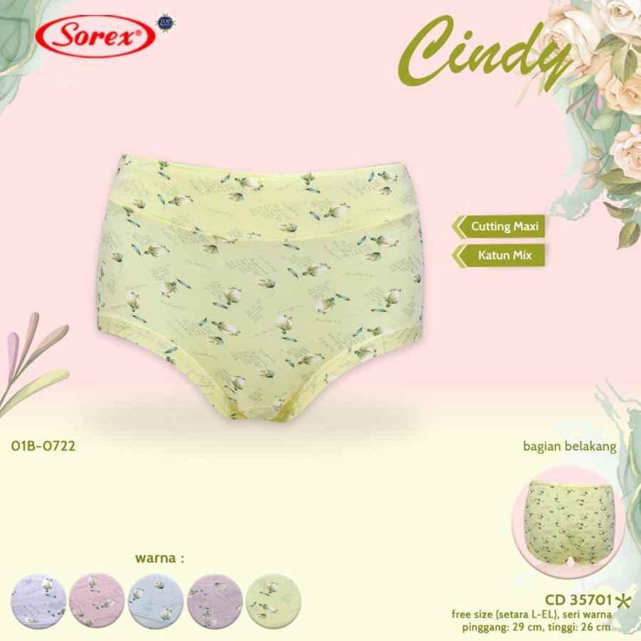 cd celana dalam wanita sorex maxi katun motif