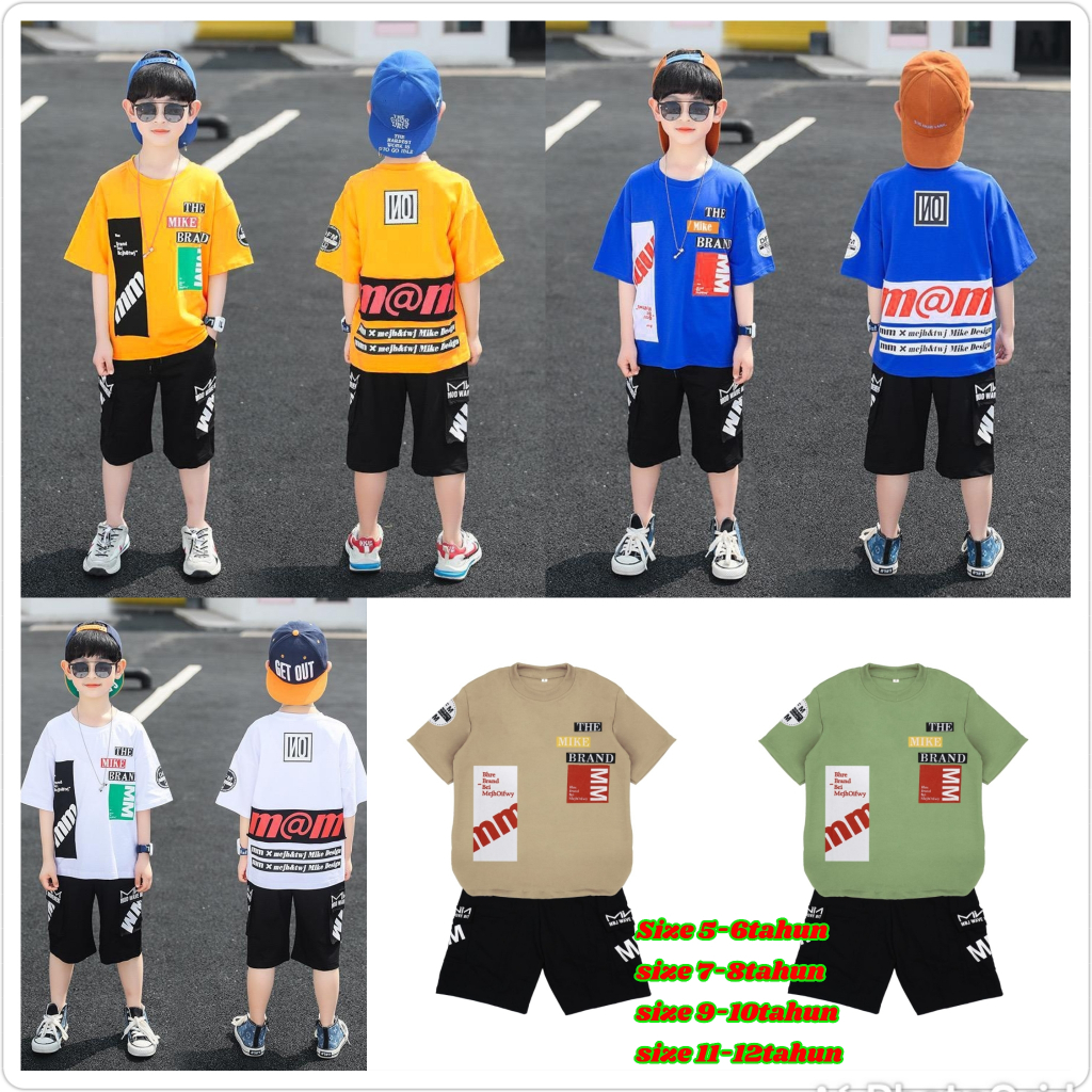 Setelan Baju Anak Laki-Laki Oversize Kid Set Mamba Korea Baju Kaos + Celana Anak Remaja Tanggung za