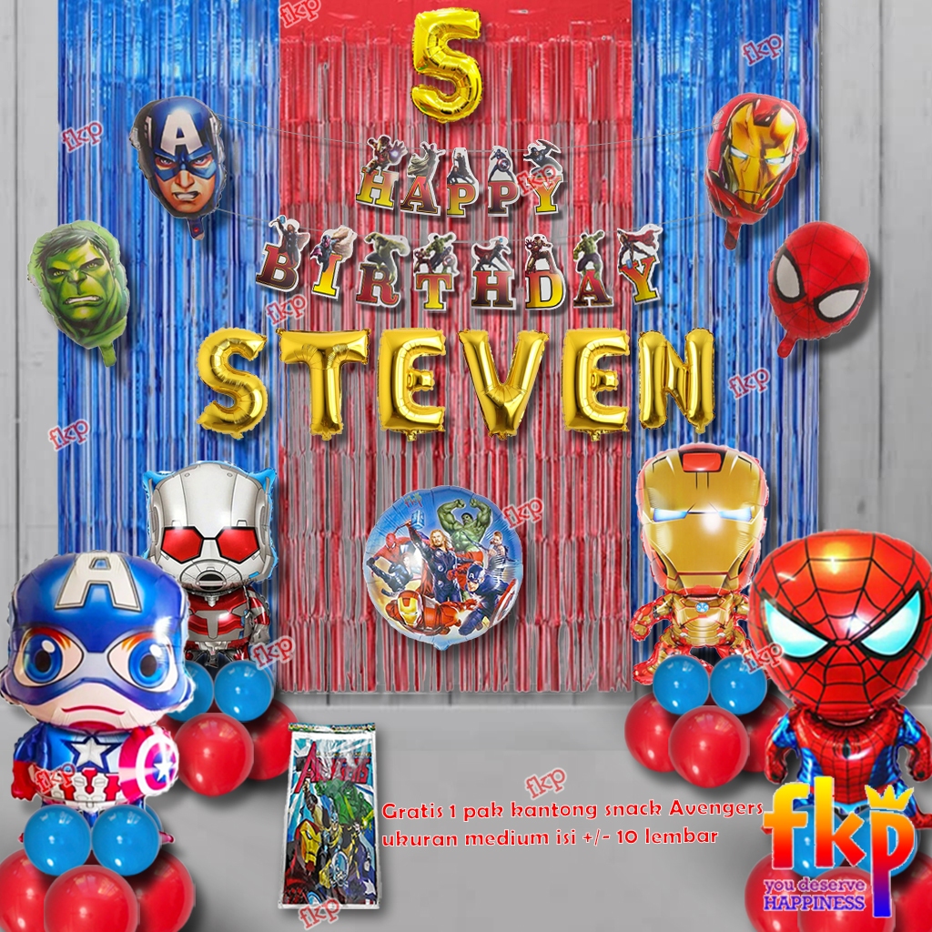 FUN KIDS PARTY Dekorasi Tema Avengers/ Dekorasi Superhero/ Dekorasi Spiderman