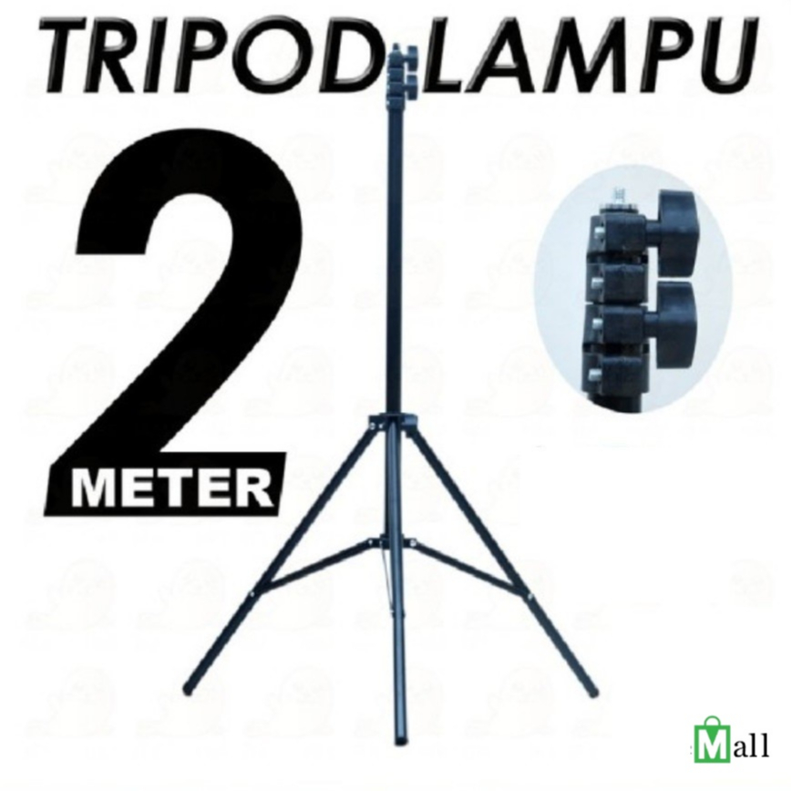Tripod 2M - Tripod Ring Light 2 Meter - Tripod Lampu Vlogger Live 2 Meter - Tripod Stand Light Foto 2 Meter