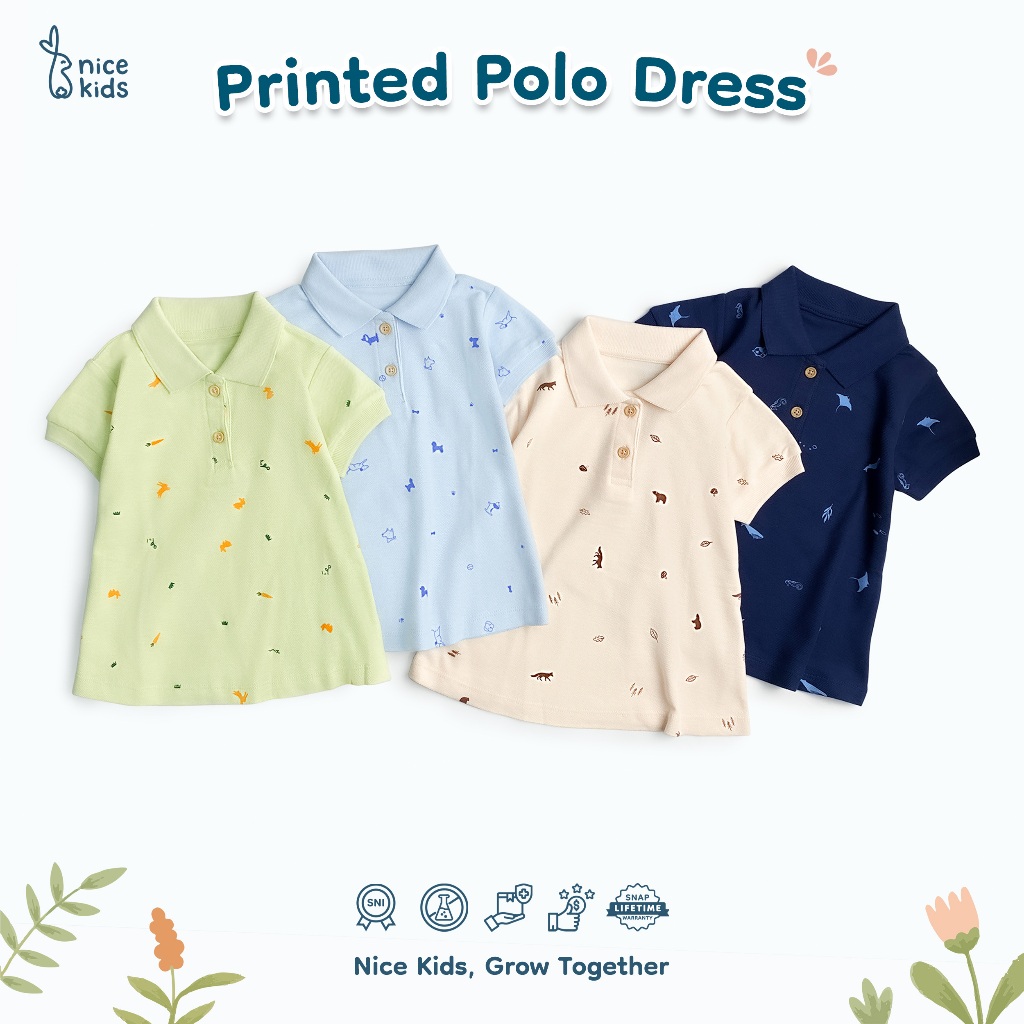 Nice Kids - Printed Polo Dress (Dress Anak Perempuan 1-6 Tahun)