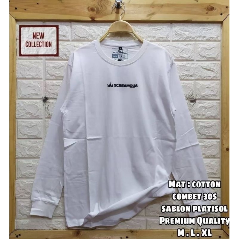Kaos Lengan Panjang Screamous Original Terbaru|Kaos Distro|Baju Kaos distro Pria Terlaris