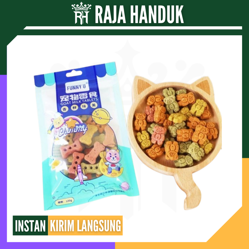 RH GROSIR: Snack Funny U 100gr Snack Biskuit Kucing & Anjing