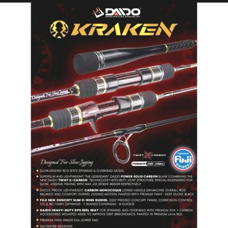 Joran Daido Jigging Kraken 602 Carbon Solid Full Fuji
