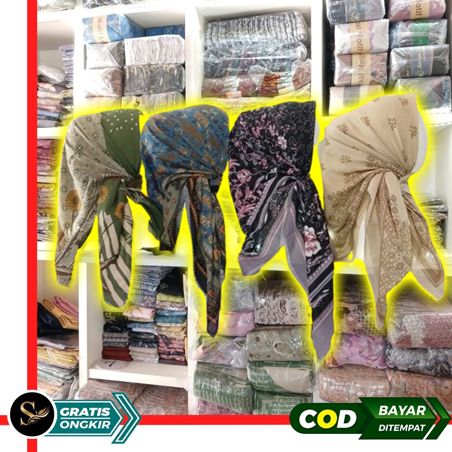 4pcs Hijab Segi Empat Bahan VOAL Premium yang Dipakai Manekin Jilbab Voal Motif Terbaru Kerudung Voa