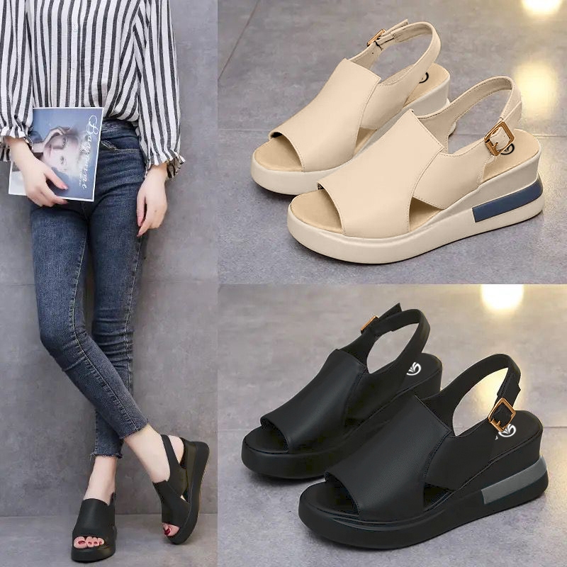 Sandal Wanita Ranjojo RJ28 Sendal Wedges Wanita 5cm Kondangan Formal Casual Korea Kekinian
