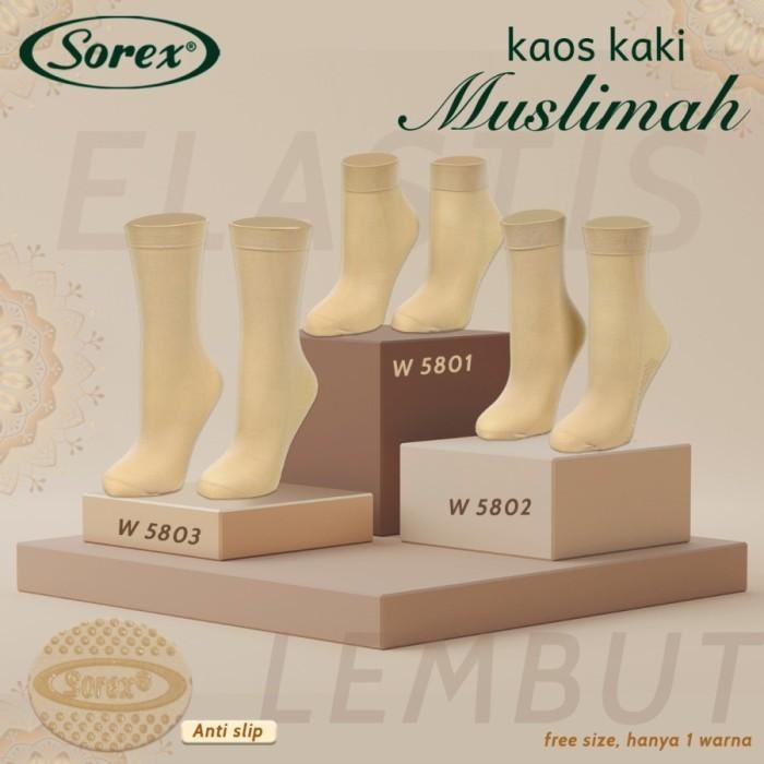 Sorex W5801 |  Kaos Kaki Pendek Wanita Muslimah (Semata Kaki) Anti Slip COD Kusumawardani Malang