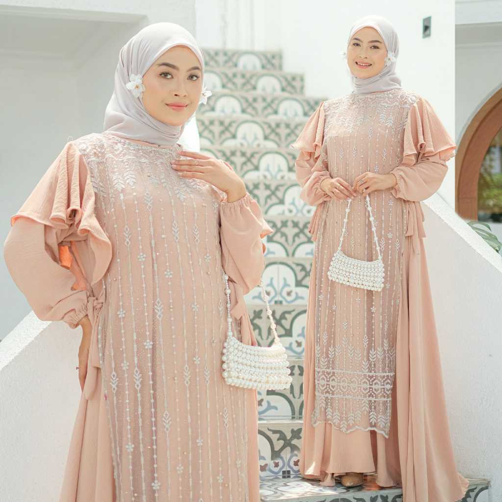 Maxy Lady Crinkle Maxi Wanita Terbaru Fashion Muslimah Baju Gamis Dewasa Dress Muslim Kekinian Bisa Cod