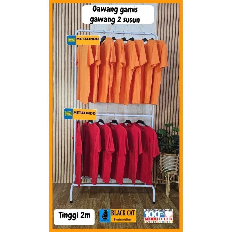 Gawang gantungan baju gamis MBS tinggi 2 m hanger gawang gantungan baju 2 susun