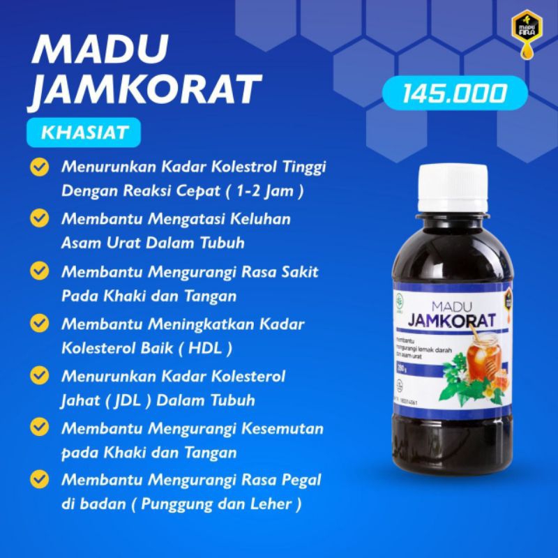 

MADU FIRA JAMKORAT 280GR Madu Penurun Lemak Darah Kolesterol