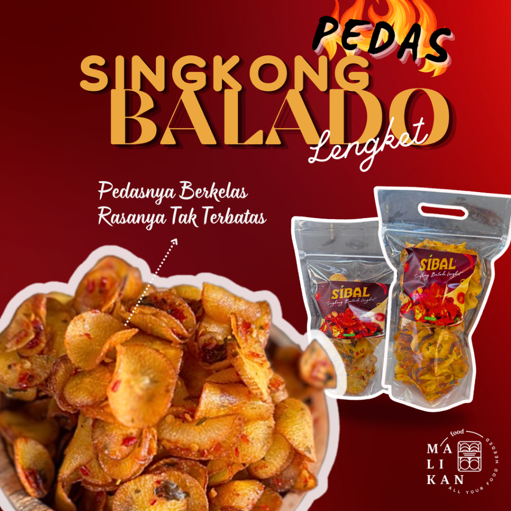 

Cemilan Kripik Singkong Pedas Balado 100gr Kerupuk Tiga Rasa Gurih Asin