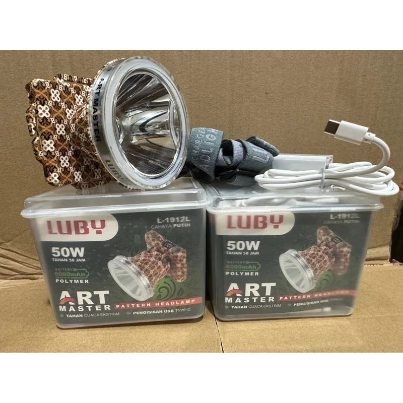 L-1912L Senter Kepala LUBY L 1912L 50W ART MASTER Tahan Hingga 50 JAMM