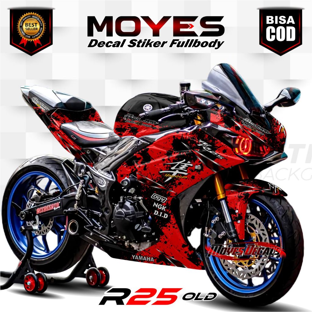 Decal R 25 Full Body - Stiker R25 Full Body- Stiker Yamaha R25 Striping R25 Variasi Hayabusa