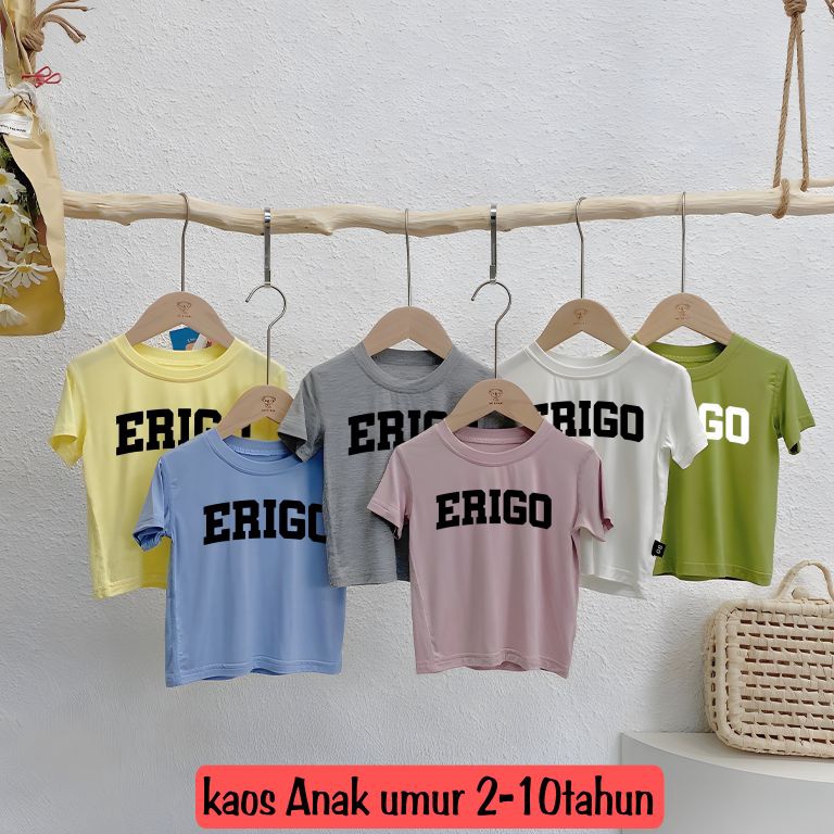 MODEL JSJ893 Kaos Anak 2-10 Tahun 3r1g0 Baju Distro Anak Unisex Laki Laki & Perempuan Baju Kaos Anak