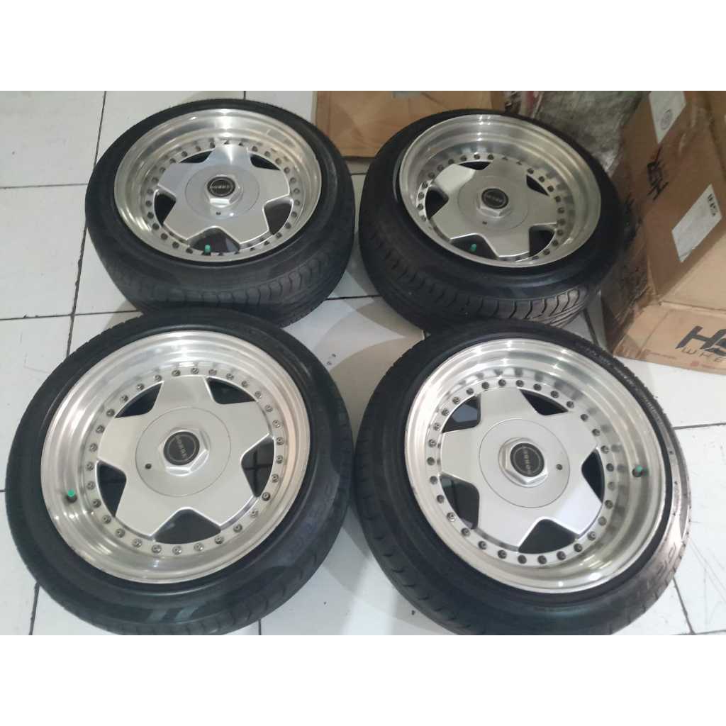 VELG MOBIL SEKEN BEKAS CELONG BORBET RING 16X8/9 PCD 4X100 4X114 BAN 195 50 R16 BUAT AVANZA CITY VIO