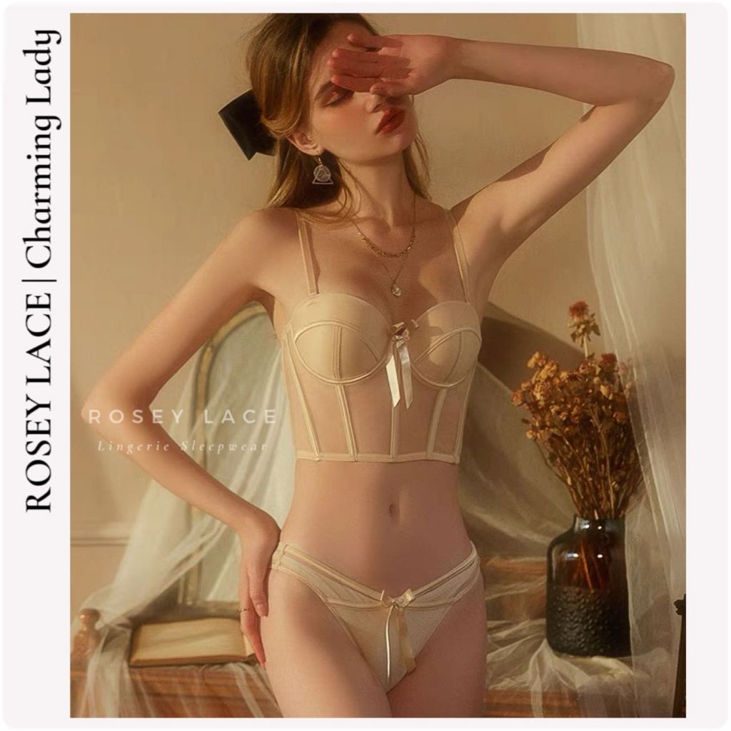 RoseyLace Sexy Lingerie Sexy Bustier Set Korset Bra + CD Import Premium Nahan Lemak 306