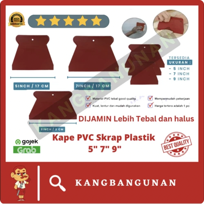 Kape PVC Plastik 9 Inch Scrap Sekrap Skrap Plastic Plamir Tembok Cat