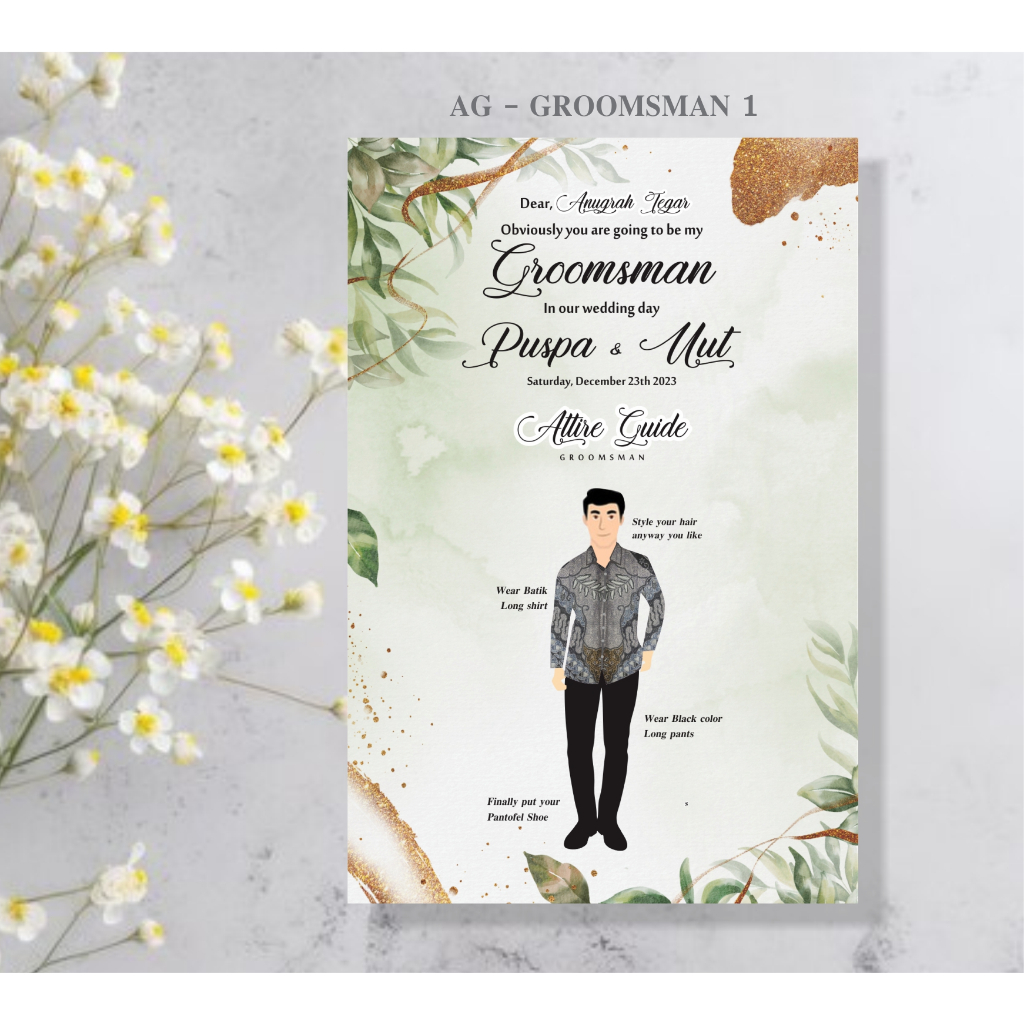 ATTIRE GUIDE GROOMSMAN / KARTU BRIDESMAID