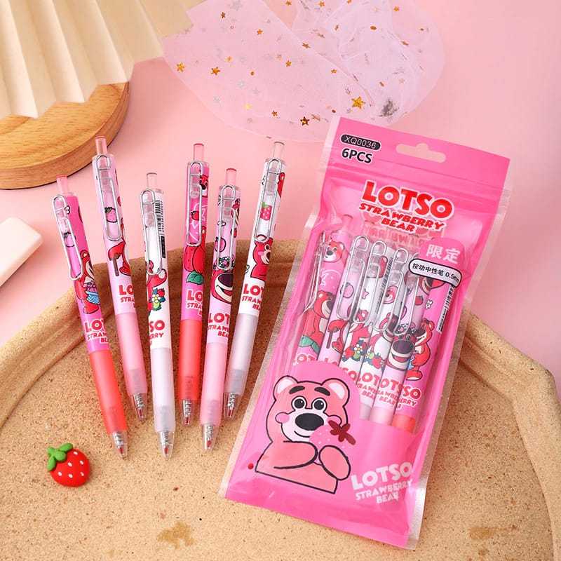 

6 PCS ALAT TULIS PULPEN GEL SANRIO CETEK 0.5 MM PENA TIK TEK KARAKTER KUROMI CINNAMOROLL MELODY LOTSO