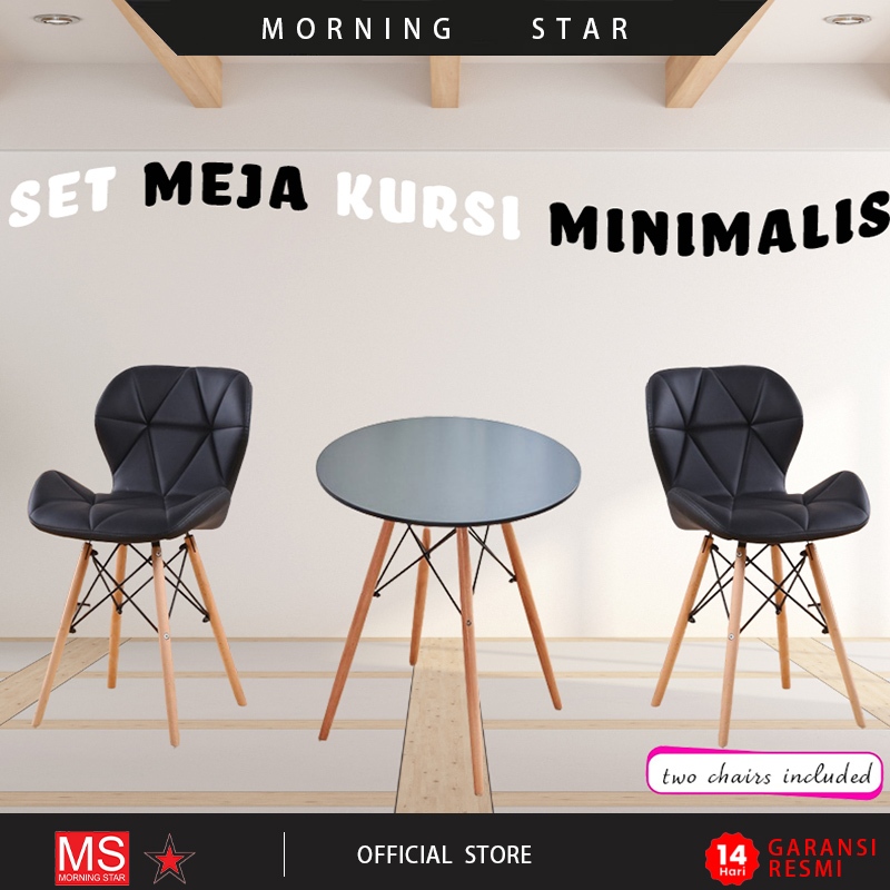 Set Meja Kursi Minimalis / 1 Meja 2 Kursi Cafe / Set Kursi Dan Meja Ergonomic Aestetic
