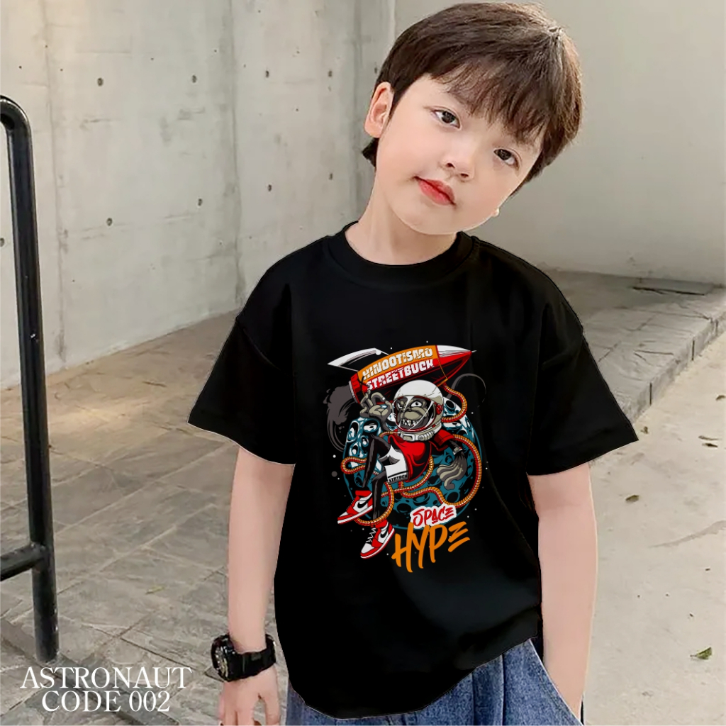 KAOS ANAK KAOS DEWASA LAKI LAKI ANAK PEREMPUAN MONKEY ASTRONOT BRANDED TEE PREMIUM IMPORT BAJU ANAK 
