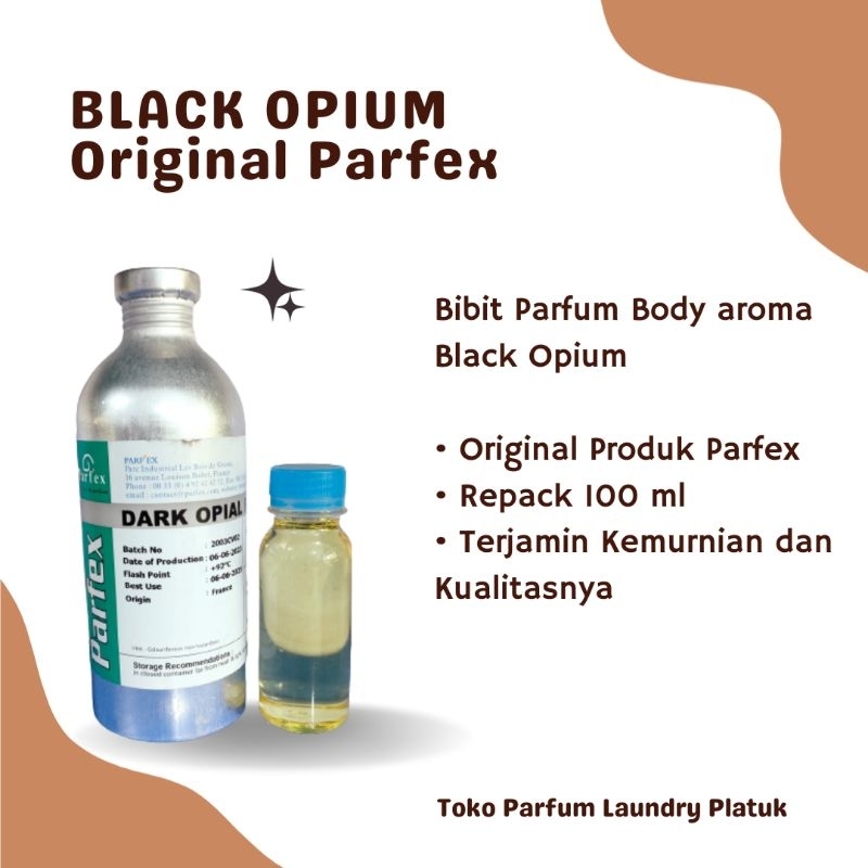BLACK OPIUM Bibit Parfum Body/Badan Original Parfex Repack 100ml