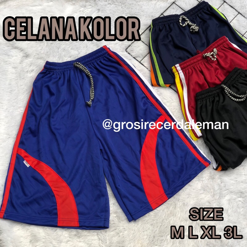 Celana Kolor Santai Sport Futsal Unisex Cowok Cewek Pendek Selutut