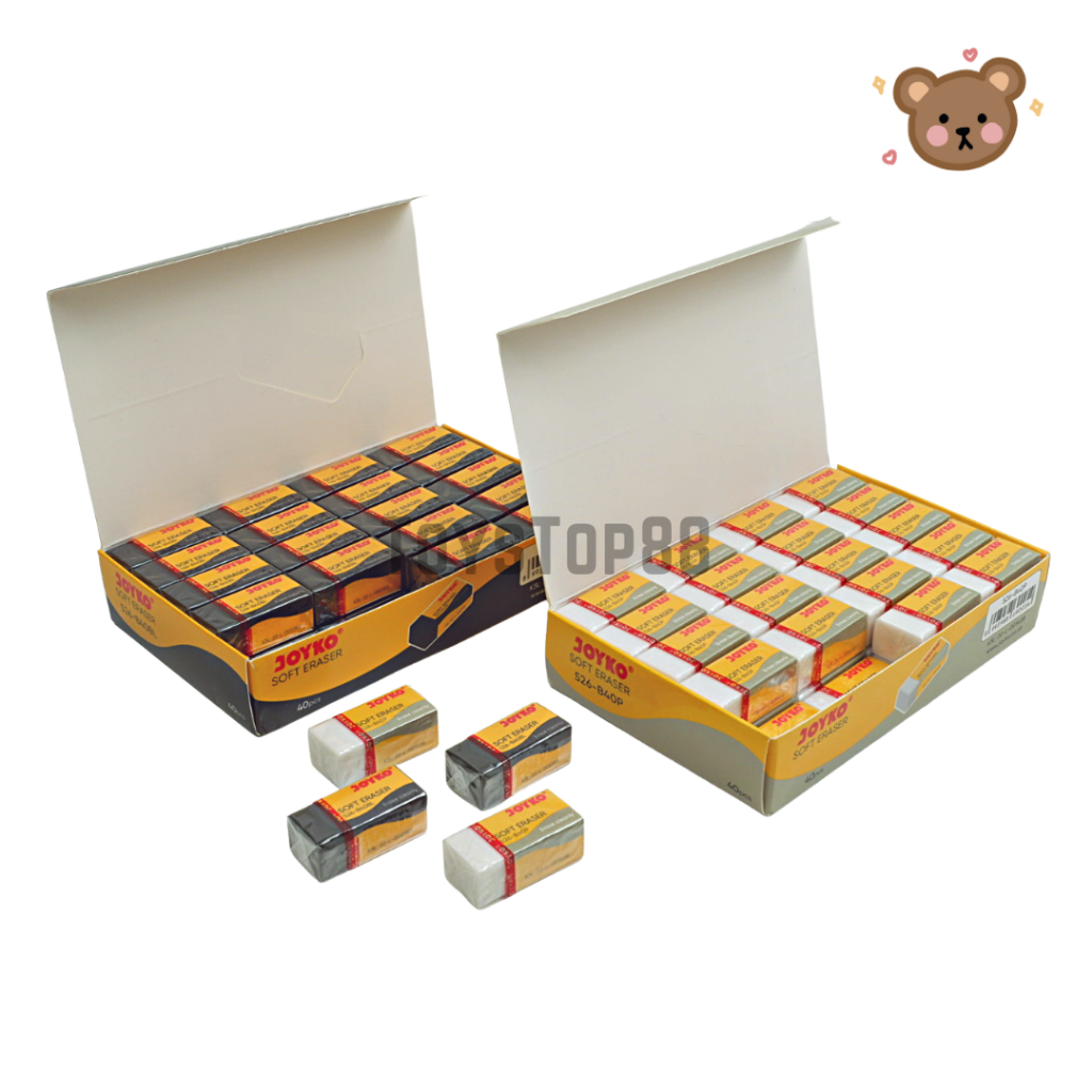 

Penghapus Joyko 526-B40BL & 526-B40P Kecil - Black White Eraser Stip Hitam Putih - Karet Bersih Ujian Exam (PER PCS)