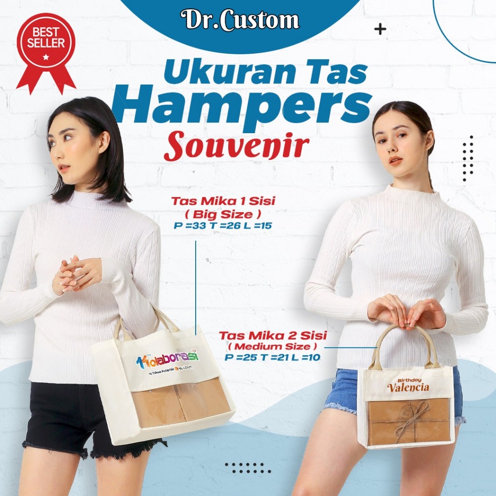 Custom Tas Hampers Sablon-Tas Sovenir Acara-Totebag Mika