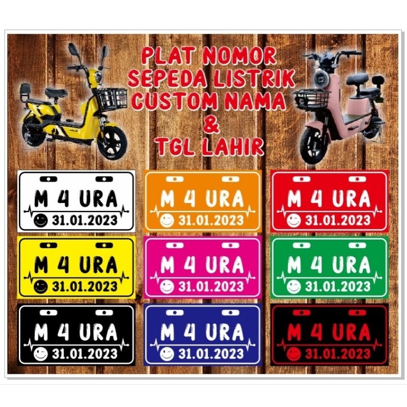 plat nomor sepeda listrik
