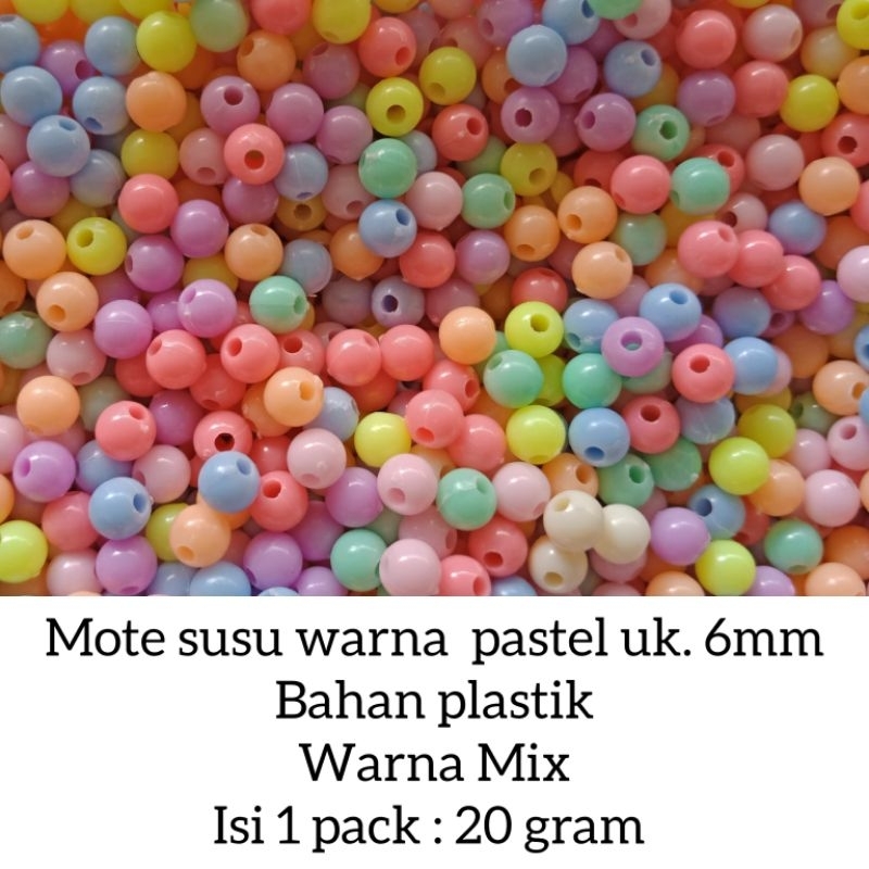 [20gram] mote susu 6mm / mote susu / mote susu pastel / mote susu doff / mote susu kapur / manik kap