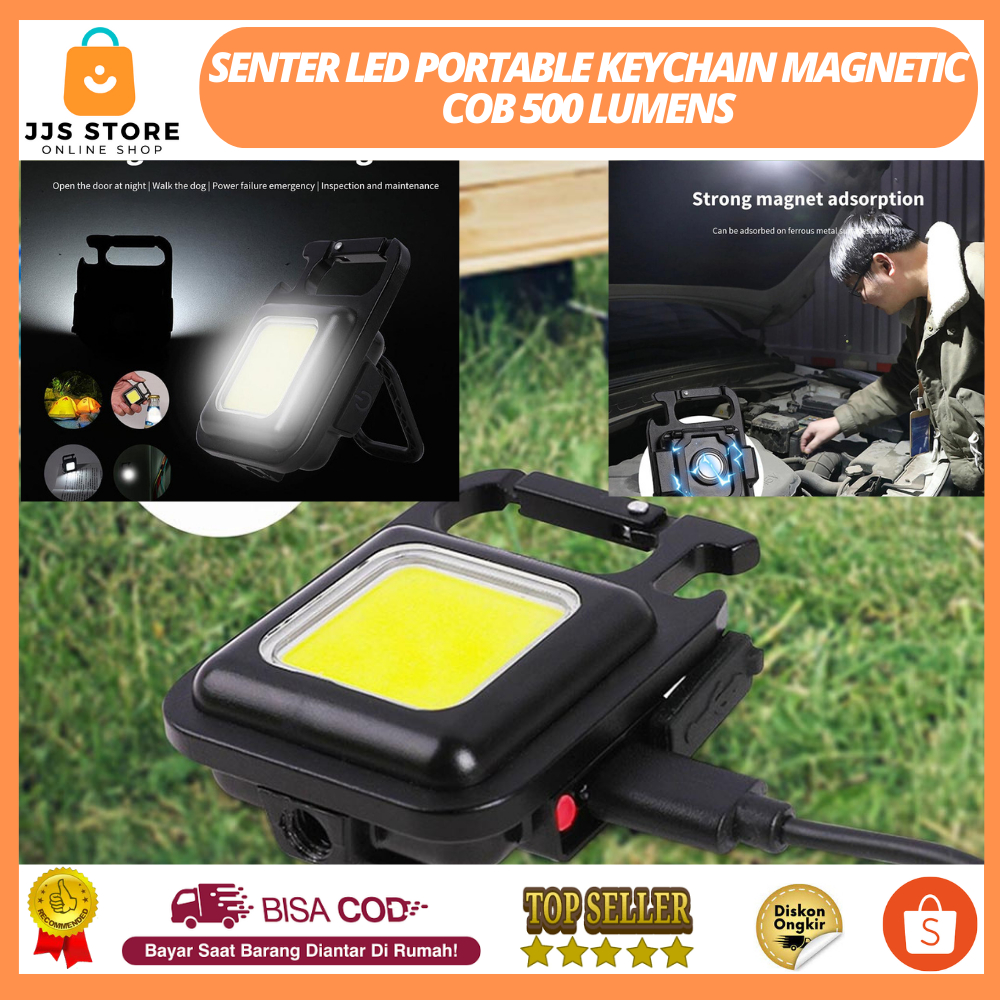 Mini Cob Keychain Lampu Senter Led Portable / Senter LED Portable Keychain Magnetic COB 500 Lumens 6