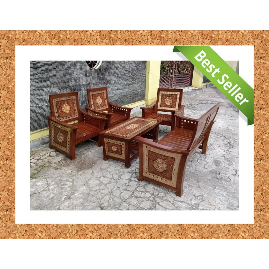 Kursi Tamu Minimalis Jokowi Koin Finishing Melamine Mix Gold Bagus Dan Berkualitas