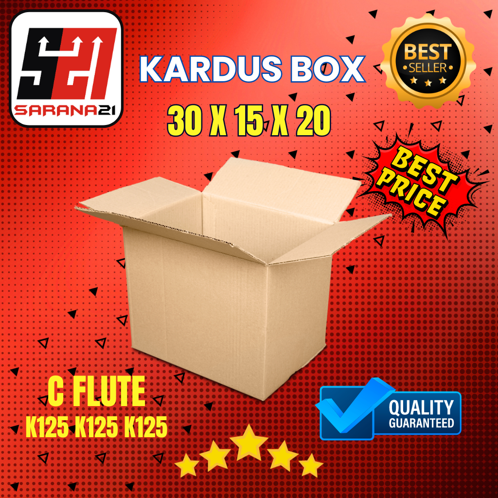 

Kardus Box Karton Premium 30x15x20 Tebal 4mm