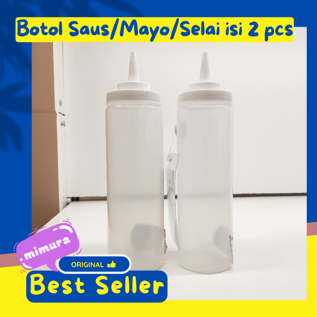 Botol Saus Saos Plastik 2pcs Wadah Mayo Kecap Minyak Botol Topping