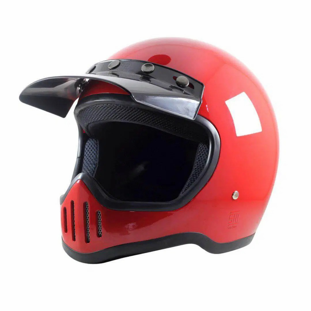 Helm Retro Cakil M50 Maroon Glossy HELM RETRO CAKIL M50 PREMIUM QUALITY MR HELM