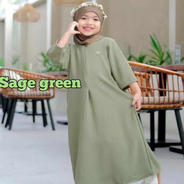 [KODE A888I] gamis daster anak perempuan 3-10tahun cringkle aerflow daster anak perempuan polos hita